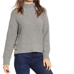 NEW Madewell mockneck side button pullover sweater chunky knit size small